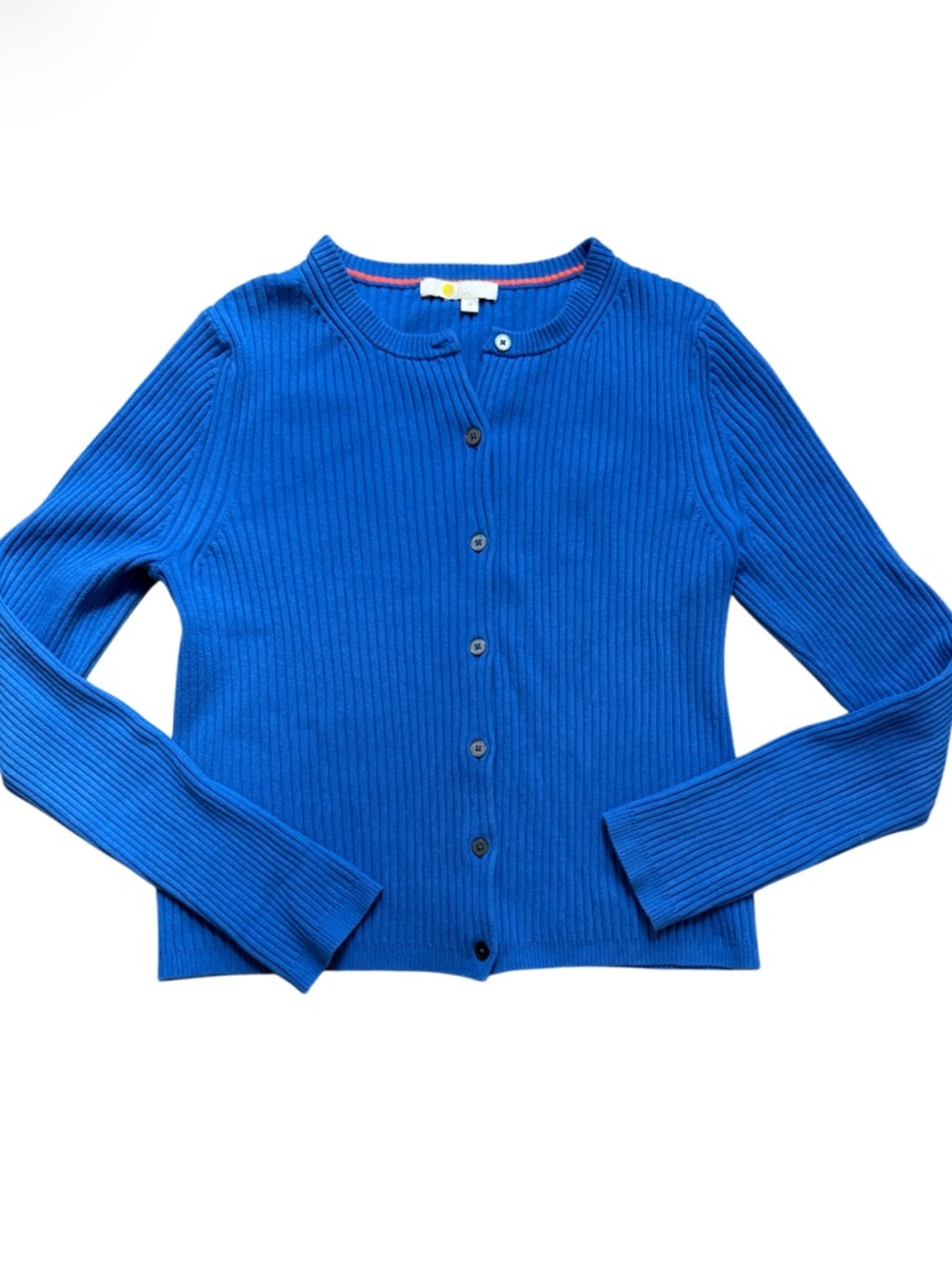 Boden Royal Blue Ribbed Cotton Blend Cardigan Sweater Size M - Picture 3 of 8